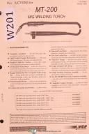 Welding MT-200 Mig Welding torch Instructions & Replacement Parts Manual 1983